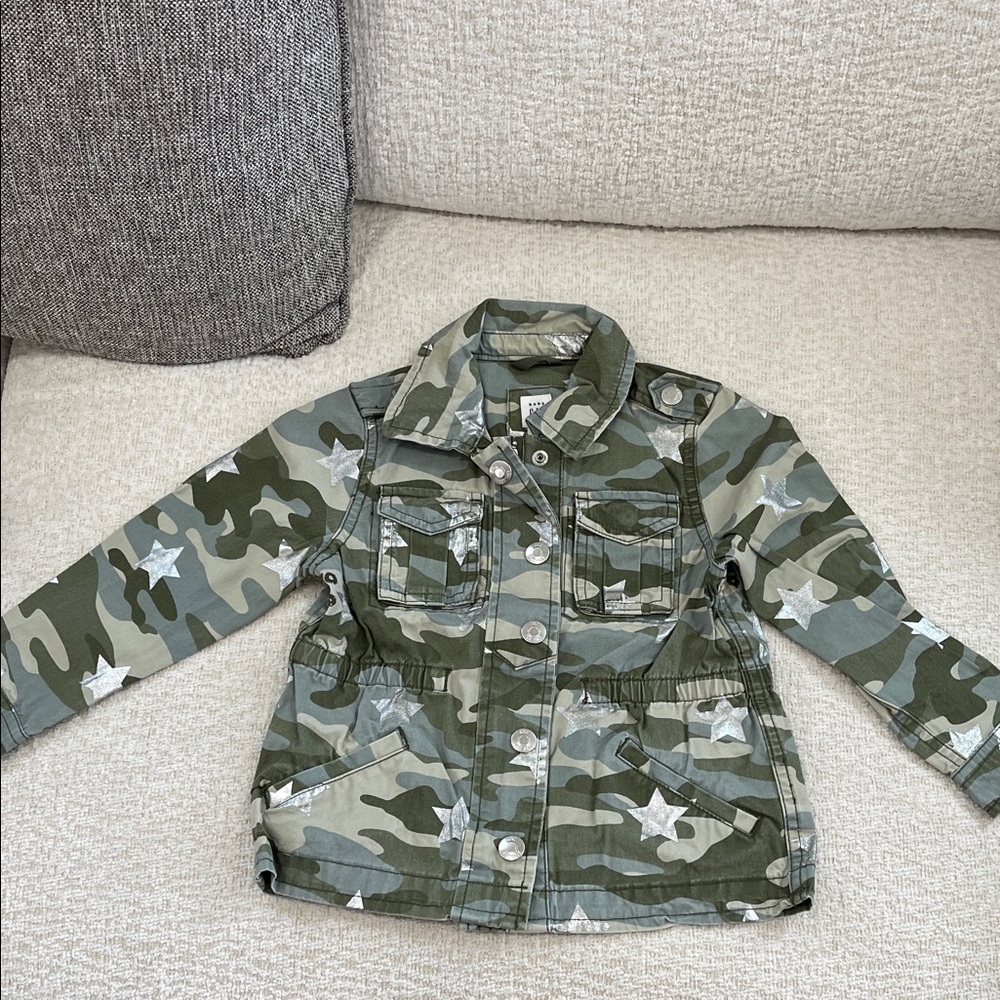 GAP Kids Green Camouflage Jacket with Stars